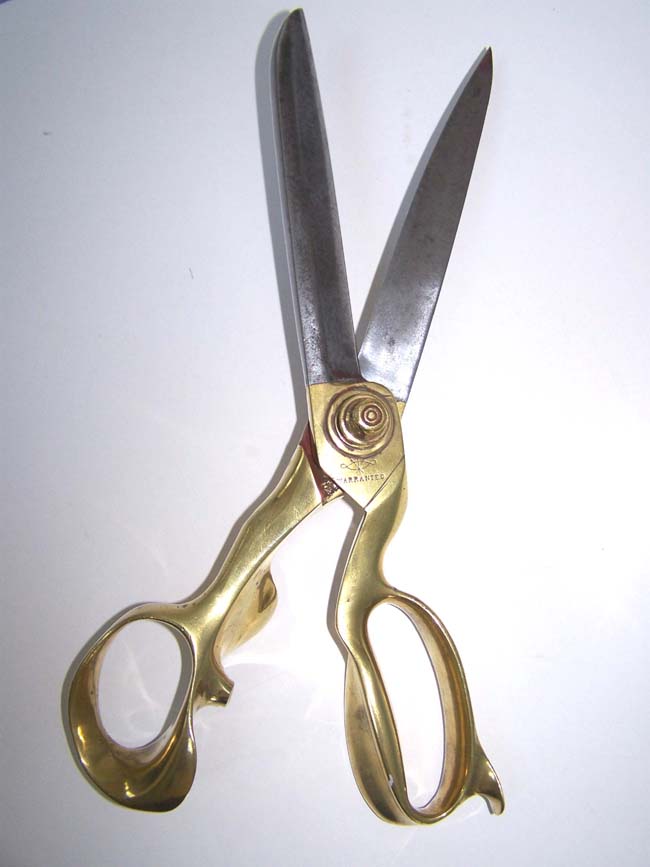 An Impressive Pair of Victorian Brass and Steel Tailor's Shears by T. Wilkinson, Sheffield, circa 1870. — image 3
